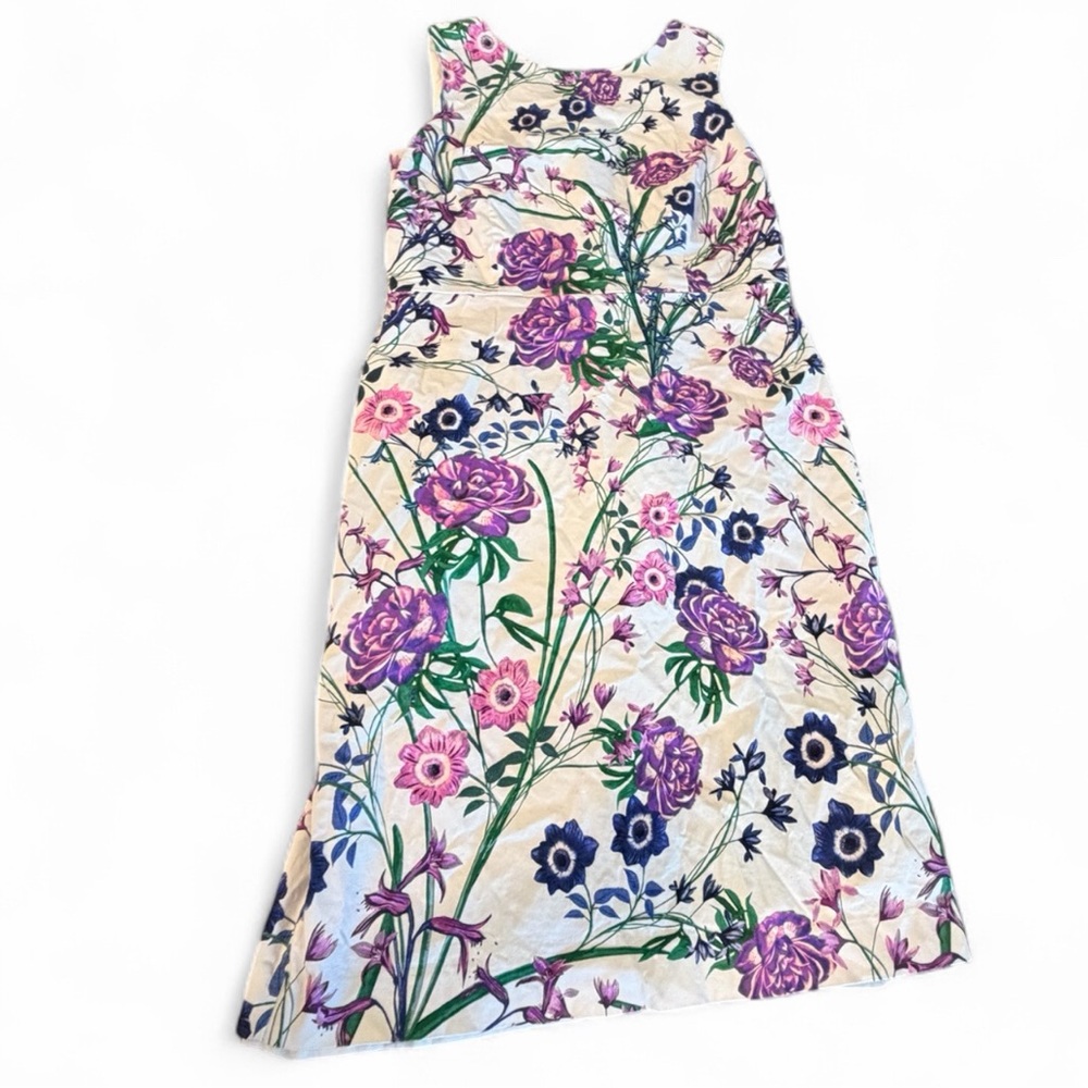 Talbots SATEEN BOTANICAL GARDENS SHEATH DRESS Floral size 6